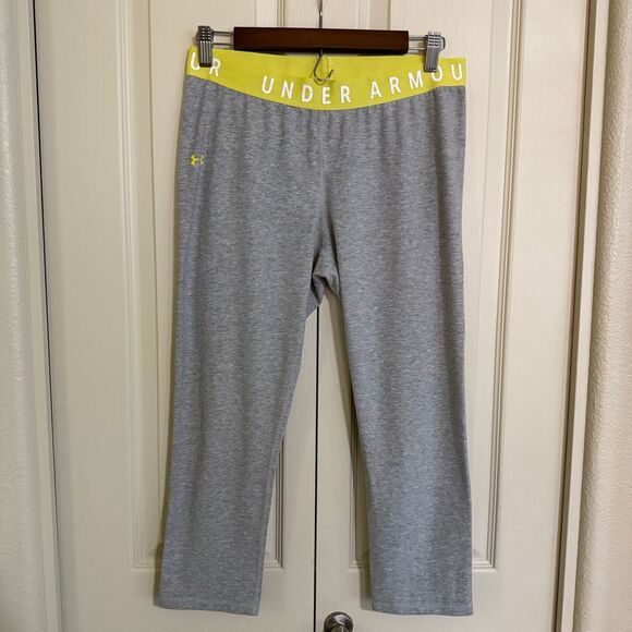 Under Armour Women's Size M Crop Leggings Heathered Gray Style 1316142 No Tag - Picture 1 of 6